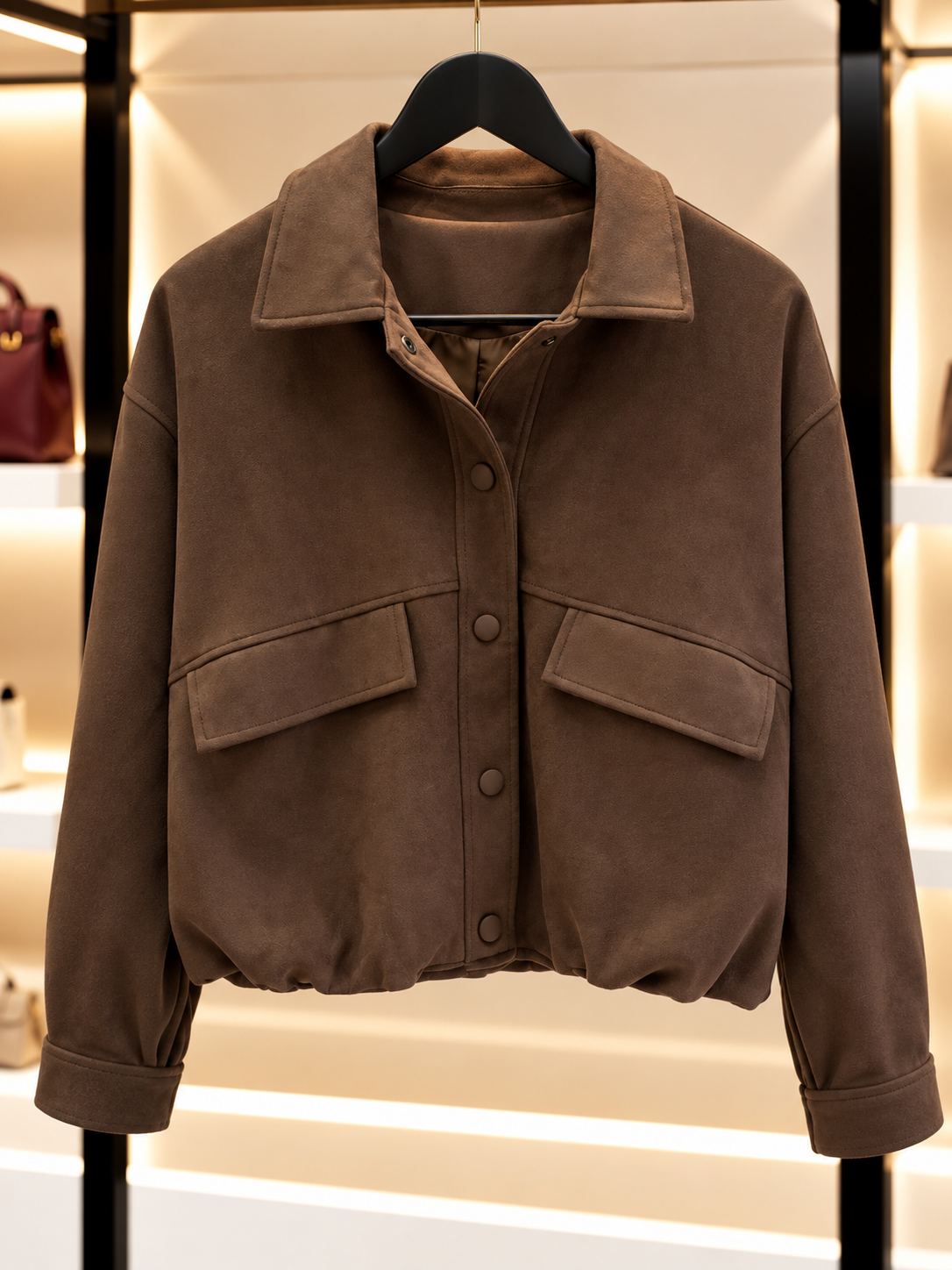 Veste Suédine – Chocolat
