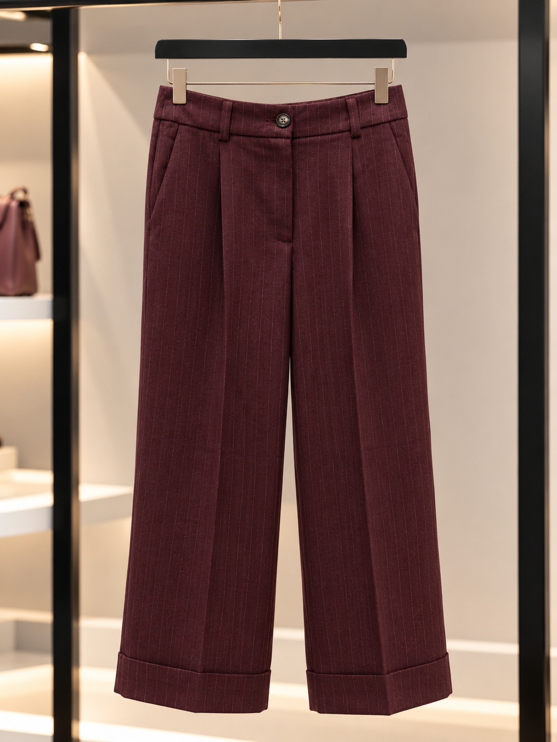 Pantalon Victoire – Bordeaux Rayé